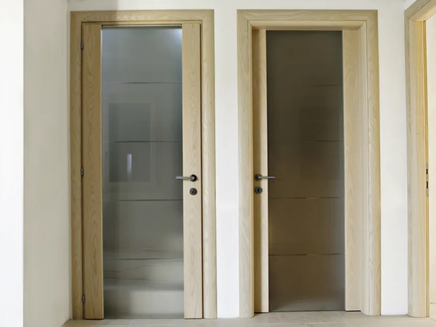 Porta con vetro inciso di farm legno Porte per interni con vetro