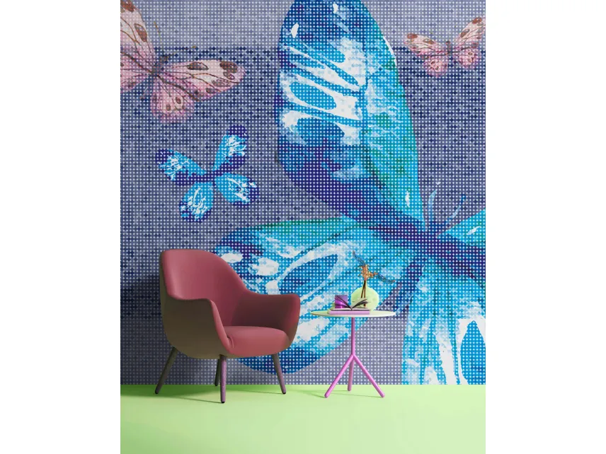 Carta da parati Poetic Bytterfly con farfalle colorate di Instabilelab