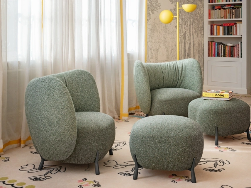 Pouf Mys in tessuto imbottito di Midj