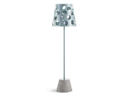 Lampada con diffusore in metallo e base in cemento Bolle terra di Midj