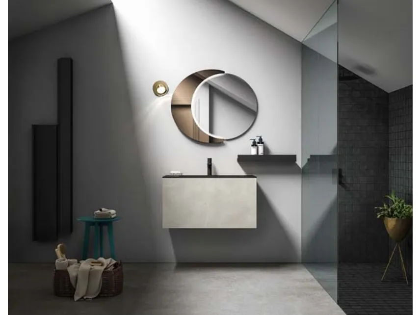 Mobile da bagno sospeso in laccato effetto resina Hosoi 02 di Birex