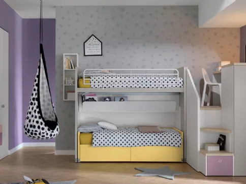 Cameretta in laccato opaco Alpha Letto a Castello G040 di Doimo Cityline