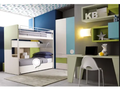 Cameretta con scrivania Alpha Letto a Castello B010 di Doimo Cityline