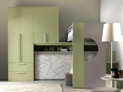 Cameretta in melaminico Alpha Letto a Soppalco E030 di Doimo Cityline