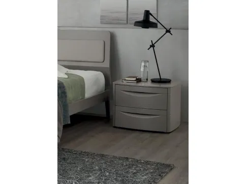 Comodino King in melaminico laccato Grigio di Maronese Acf