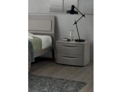 Comodino King in melaminico laccato Grigio di Maronese Acf