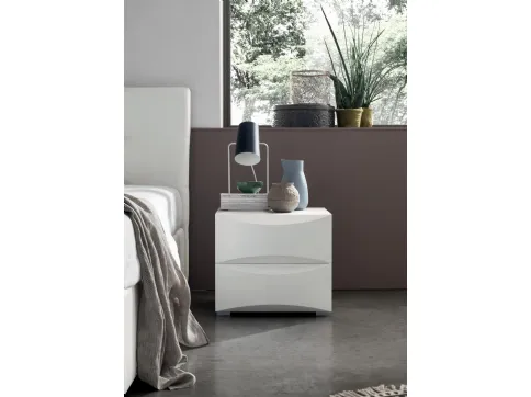 Comodino Smile in laccato Bianco di Maronese Acf