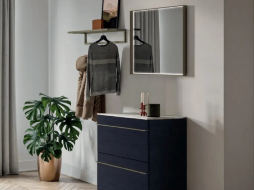 Mobile ingresso sospeso in rovere con  top in gres Domì 03 di Birex