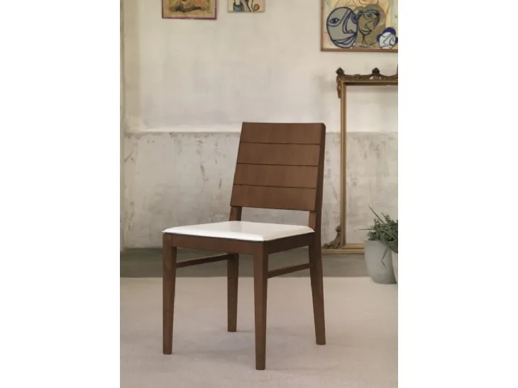 Sedia moderna in legno color noce per cucina Larix di Friulsedie