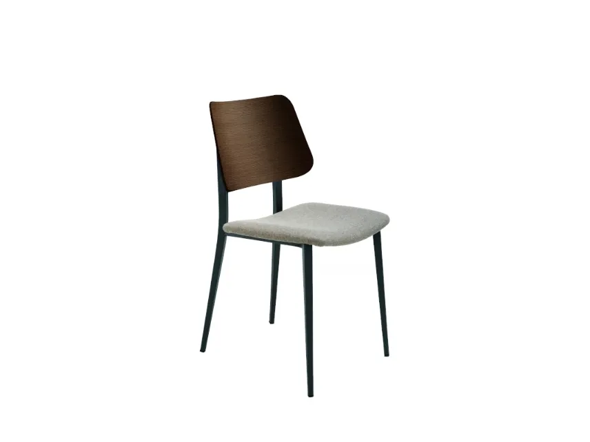 Sedia Joe S M TS LG in legno con seduta imbottita di Midj