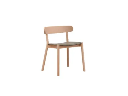 Sedia Montera in legno con seduta in cuoio di Midj