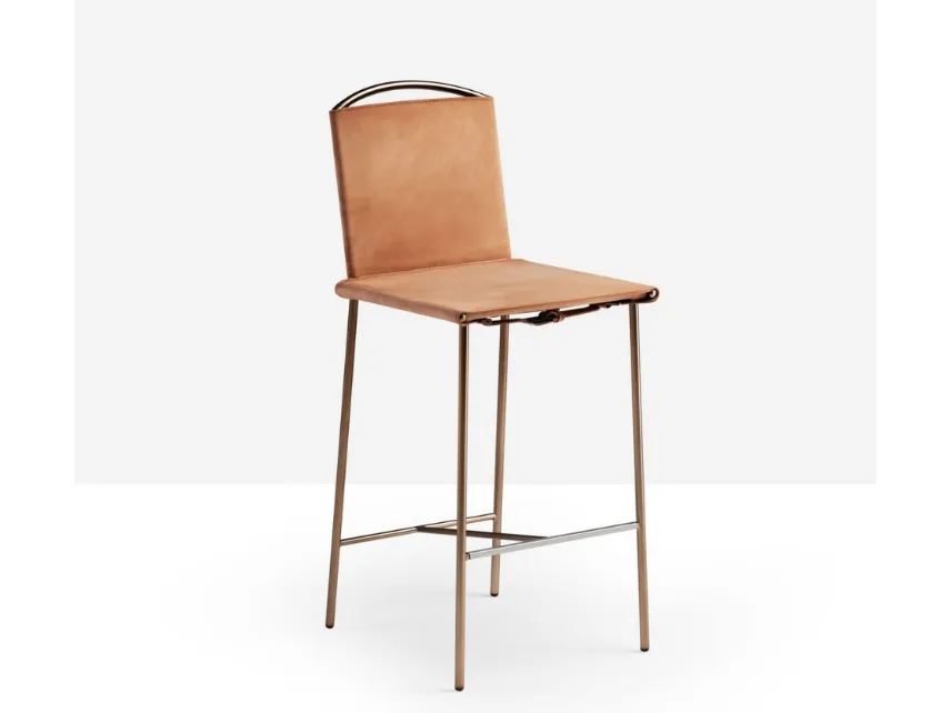 Sgabello Rem in cuoio di Midj