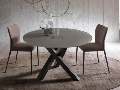 Tavolo con piano in vetro verniciato Frisbi di Sedie Brianza