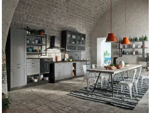 Cucina in linea in frassino impiallacciato Contemporary Kitchen Astra