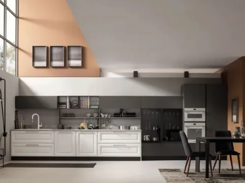 Cucina Classica lineare Lola 07 in Frassino e Metal Piombo di Arrex