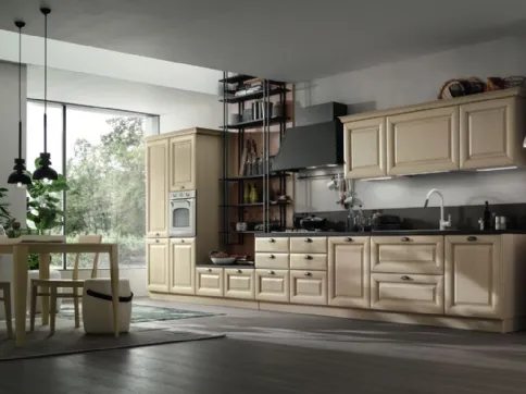 Cucina Classica lineare Lola 01 in Frassino Decapè Bianco di Arrex