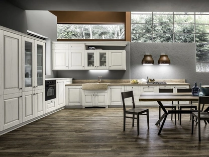 Cucina Classica angolare Nora 05 in legno laccato Decapé Gesso di Arrex