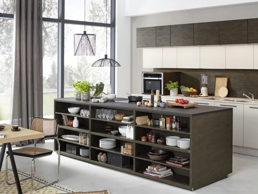 Cucina Design Artwood Rovere Fiammato e Sahara Matt di Nolte