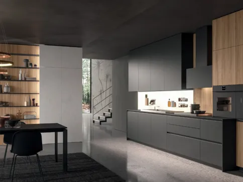 Cucina Design lineare HC-08 High Design 08 in HPL e Olmo di Astra