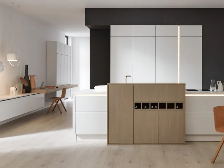 Cucina Design con penisola Neoleaf di Nolte