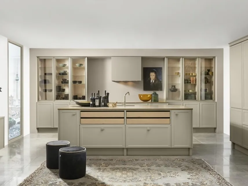 Cucina Design con isola Torino Lack Lava di Nolte