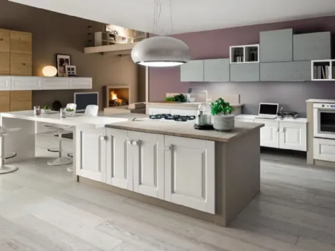 Cucina in Muratura con isola Zenzero 09 in Rovere di Arrex