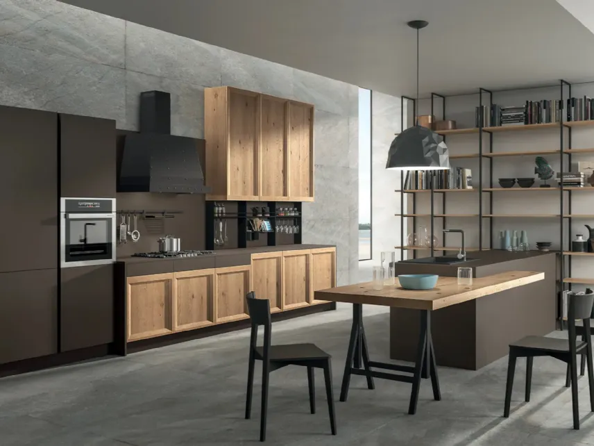 Cucina Moderna con penisola Atelier Contemporaneo 01 di Astra