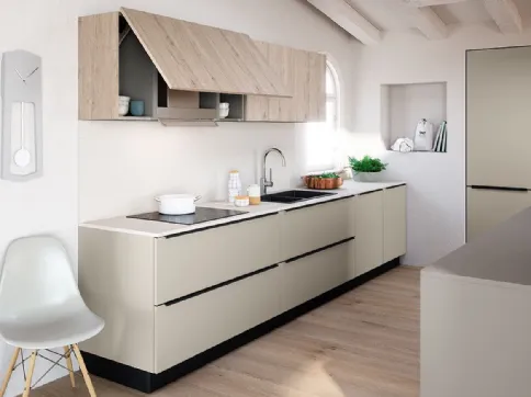 Cucina Moderna lineare Colibrì Intra in finitura corda e rovere grano di Forma la cucina