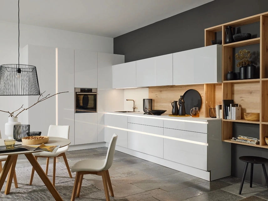 Cucina Moderna angolare Fine Lack Bianco di Nolte