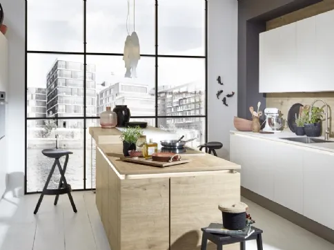 Cucina Moderna Manhattan Leccio e Bianco Opaco di Nolte