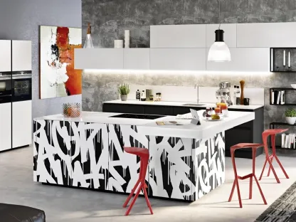 Cucina Moderna Neo Loft con Bianco e Nero Matt di Nolte