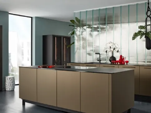 Cucina Moderna con isola Neo Pure Oro Metallizzato di Nolte