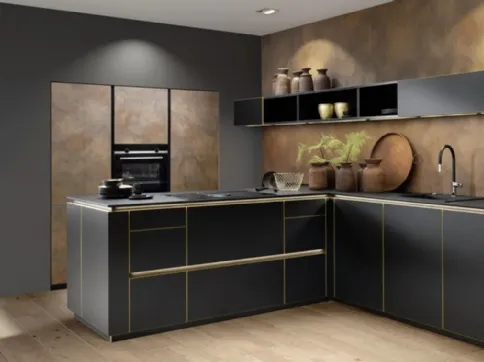 Cucina Flair Nero ed Ottone di Nolte