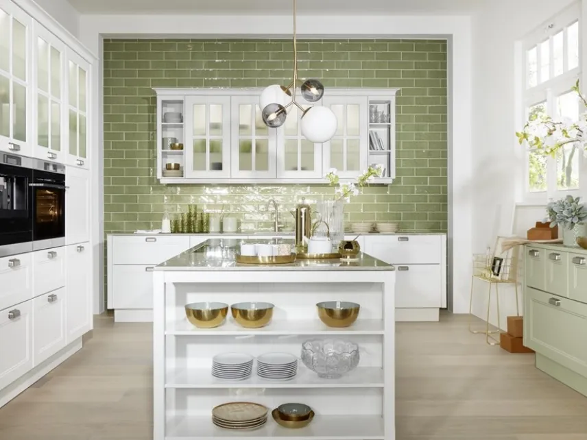 Cucina Shabby Chic Windsor Lack Bianco ed Avocado di Nolte