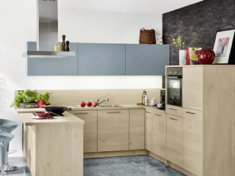 Cucina su misura con penisola Artwood Rovere Nodato di Nolte