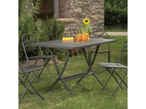 Tavolo da giardino Folding Table in acciaio zincato e verniciato poliestere per esterni di La Seggiola