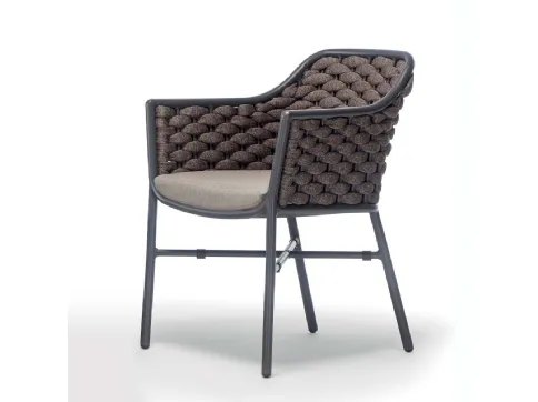 Poltroncina Nice P con struttura in alluminio e corda poliestere con gomma interna di La Seggiola