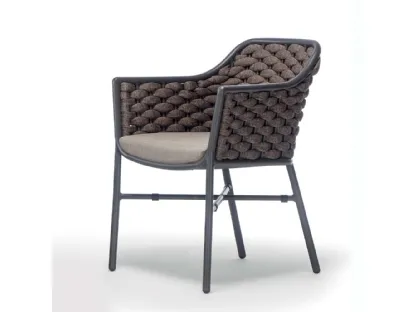 Poltroncina Nice P con struttura in alluminio e corda poliestere con gomma interna di La Seggiola